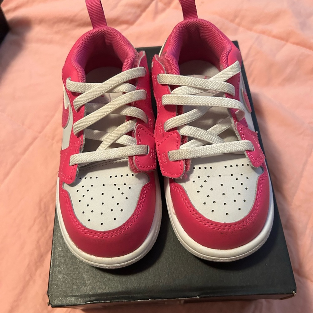 Jordan Pink and White Sneakers Classic Athletic Design